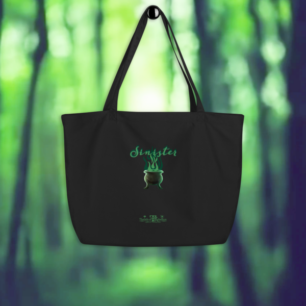 Sinister Halloween, green, eco-friendly tote bag.