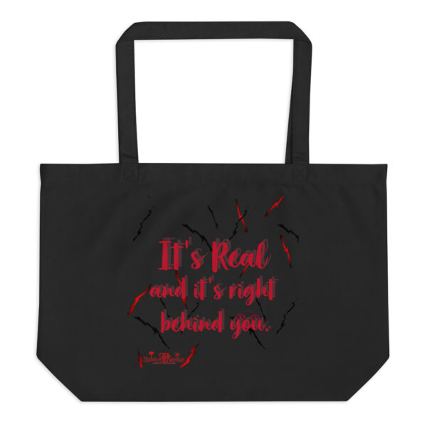 Hematic, It’s Real…eco friendly, tote bag, red and black.