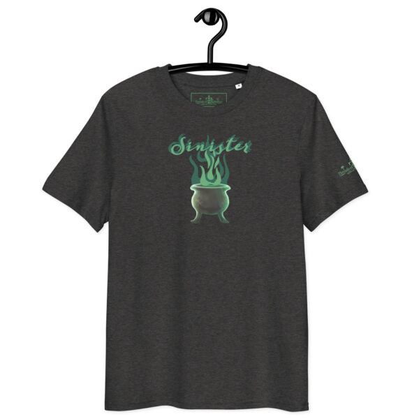 Sinister Halloween, green and black, organic shirt - grey