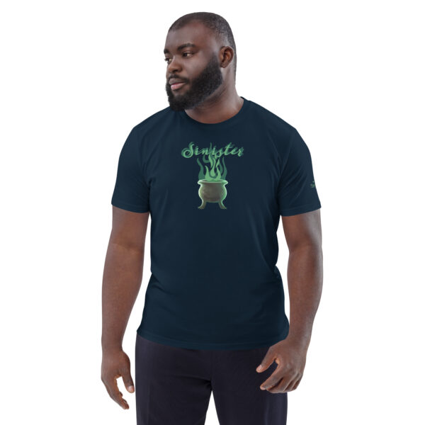 Sinister Halloween, green and black, organic shirt - navy blue.