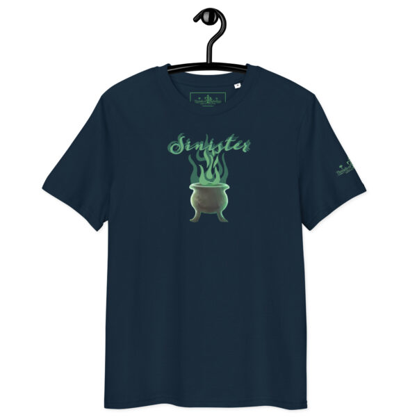 Sinister Halloween, green and black, organic shirt - navy blue.