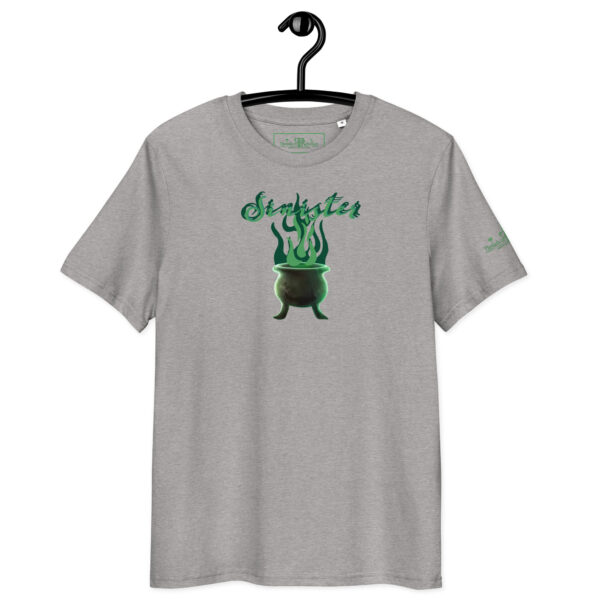 Sinister Halloween, green and black, organic shirt - grey