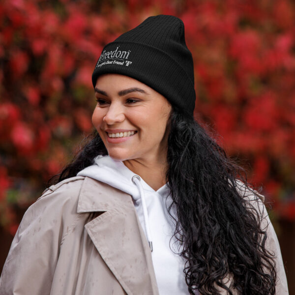 Freedom-BFF | AG | Organic Ribbed Beanie | Dark - Image 5