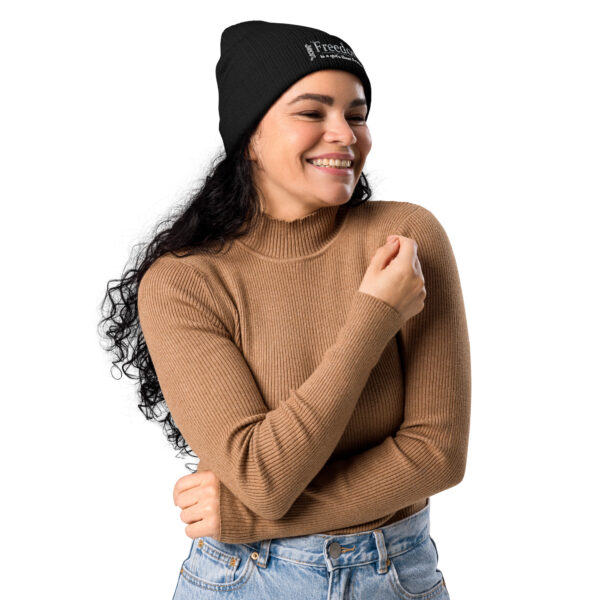 Freedom-BFF | AG | Organic Ribbed Beanie | Dark - Image 11