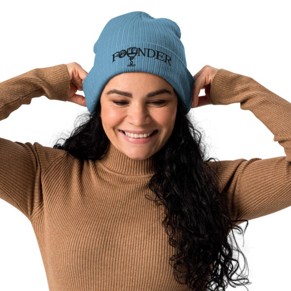 Founder (UFO Nerd) | AG | Organic Ribbed Beanie | Light - Image 7