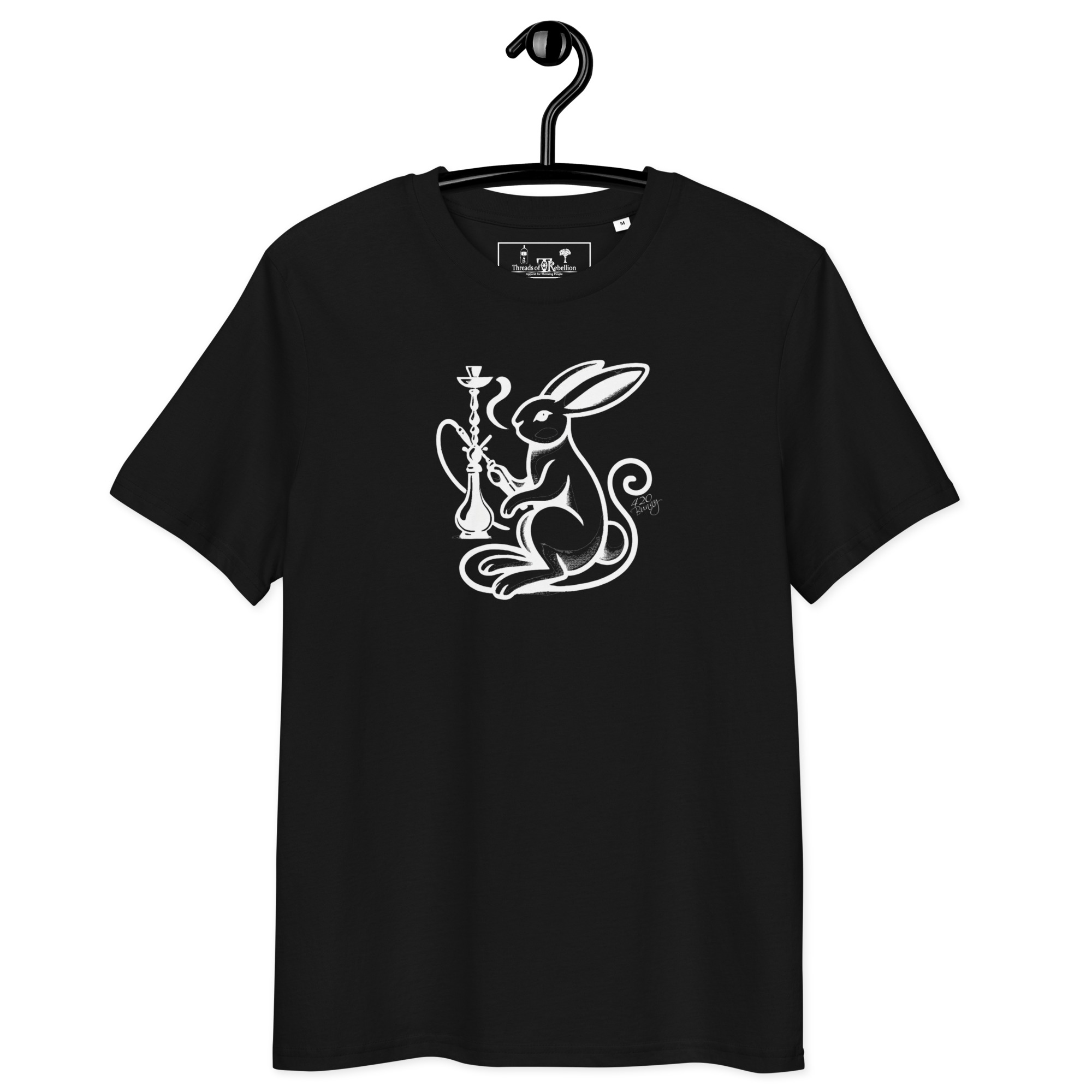 420 Bunny | AG | Organic T-Shirt | Dark - Image 3